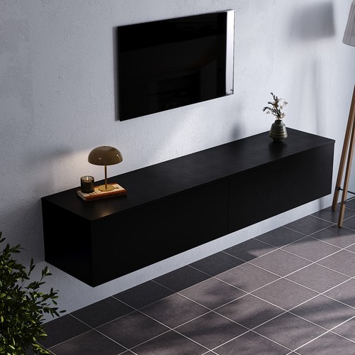 160cm matte black doors - 160cm, tv