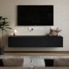 160cm Black Floating TV Unit