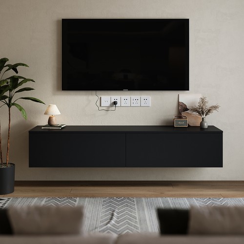 160cm black floating unit - floating, tv